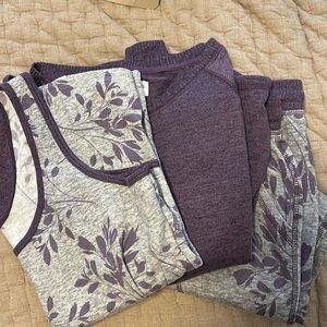 Live Love Lounge Set. Size L. Purple and grey print